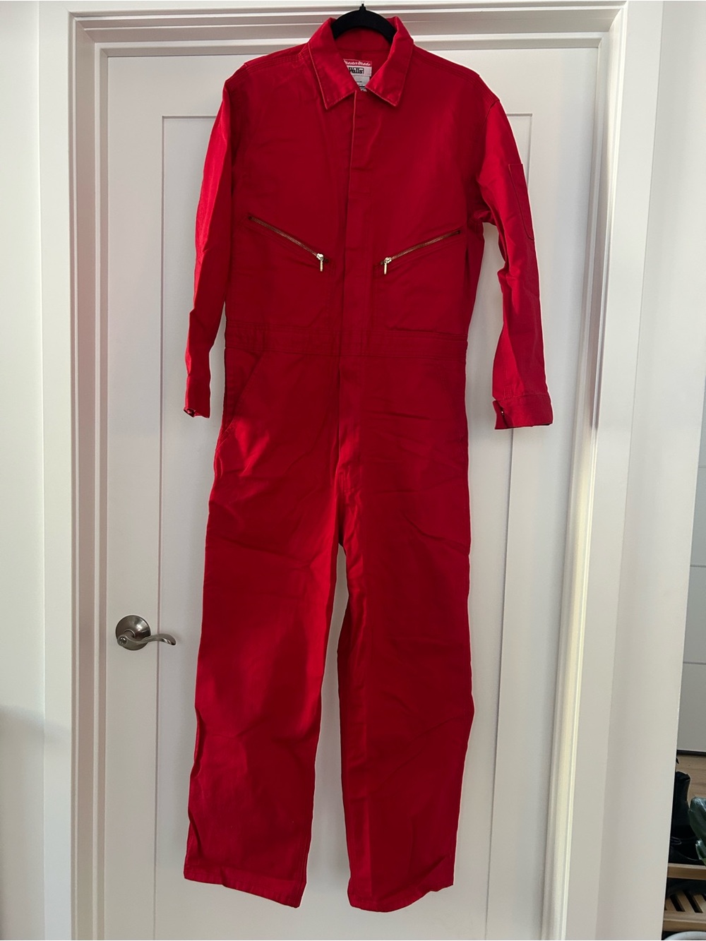 Walls Red Women's Zip-Front Cotton Jumpsuit